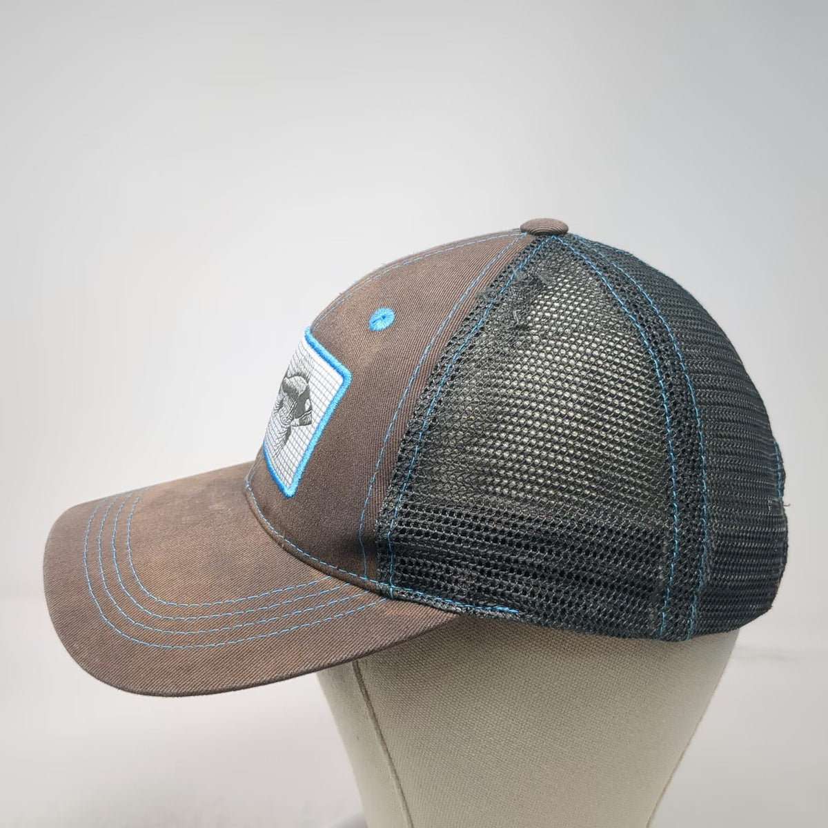 Costa Baseball Cap Gray One Size Mesh Strapback Skeleton Fish Patch hat Contrast