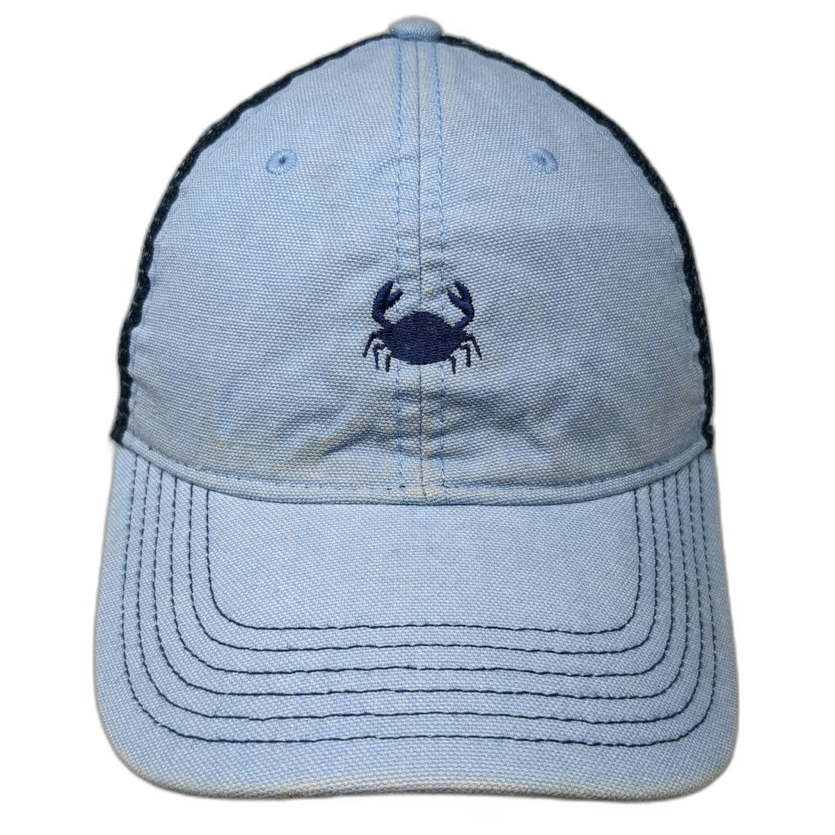 Legacy Trucker Hat Blue One Size Mesh Back Embroidered Crab Adjustable Snapback