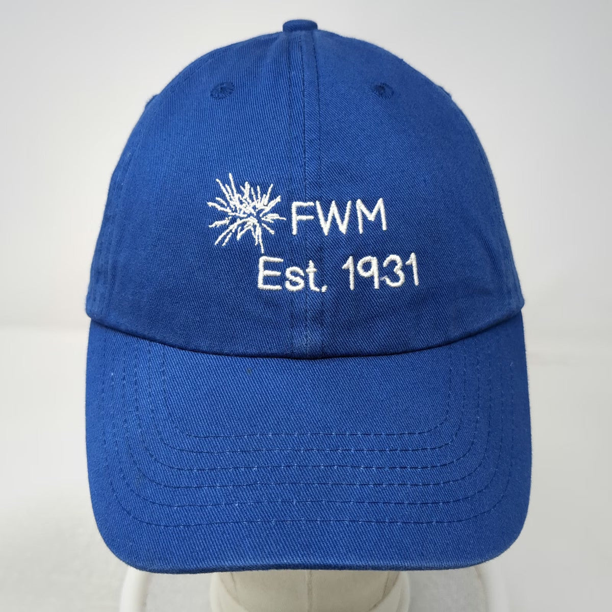 Baseball Cap Blue One Size FWM Est 1931 Embroidered Logo Cotton Slideback Hat