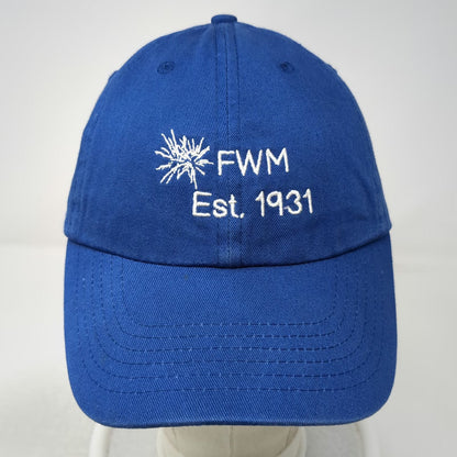 Baseball Cap Blue One Size FWM Est 1931 Embroidered Logo Cotton Slideback Hat