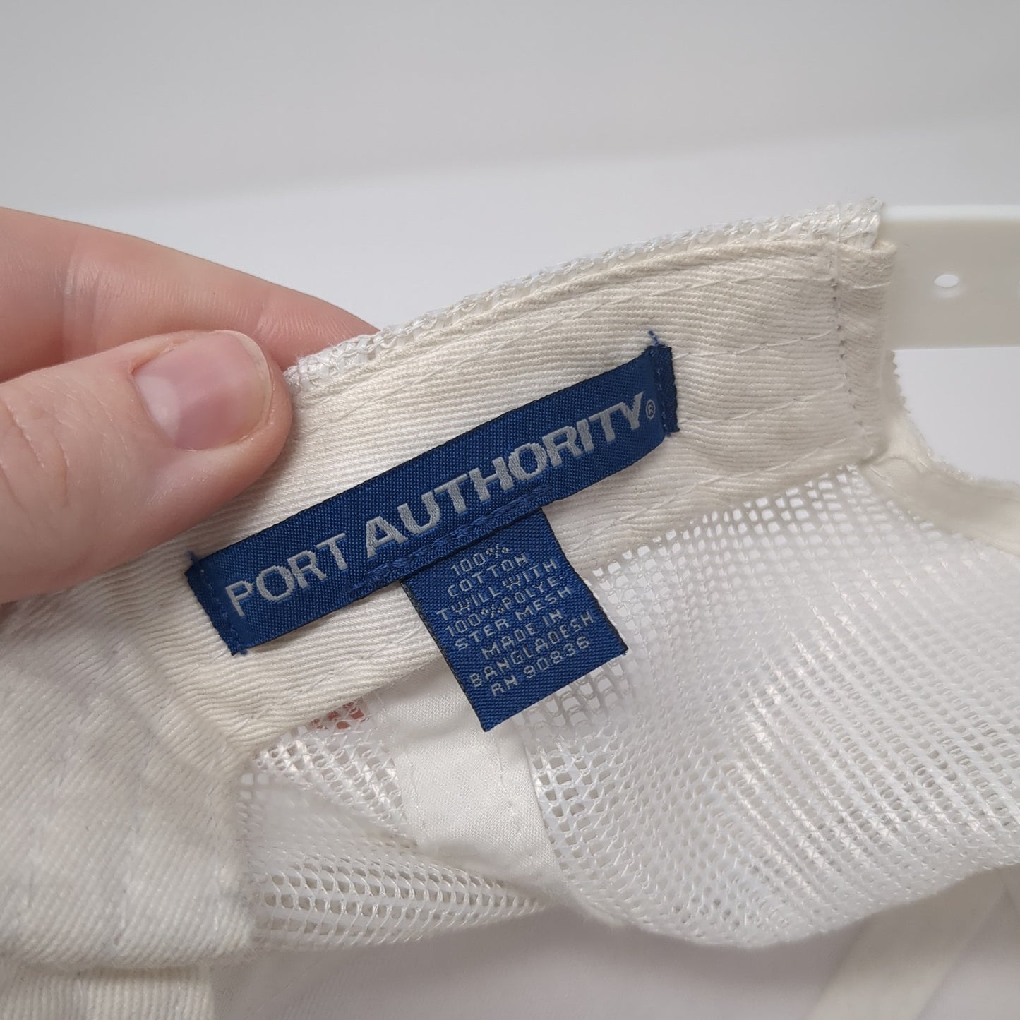 ITA Snapback Trucker Hat White One Size Solid Mesh Back Port Authority