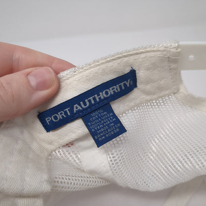 ITA Snapback Trucker Hat White One Size Solid Mesh Back Port Authority