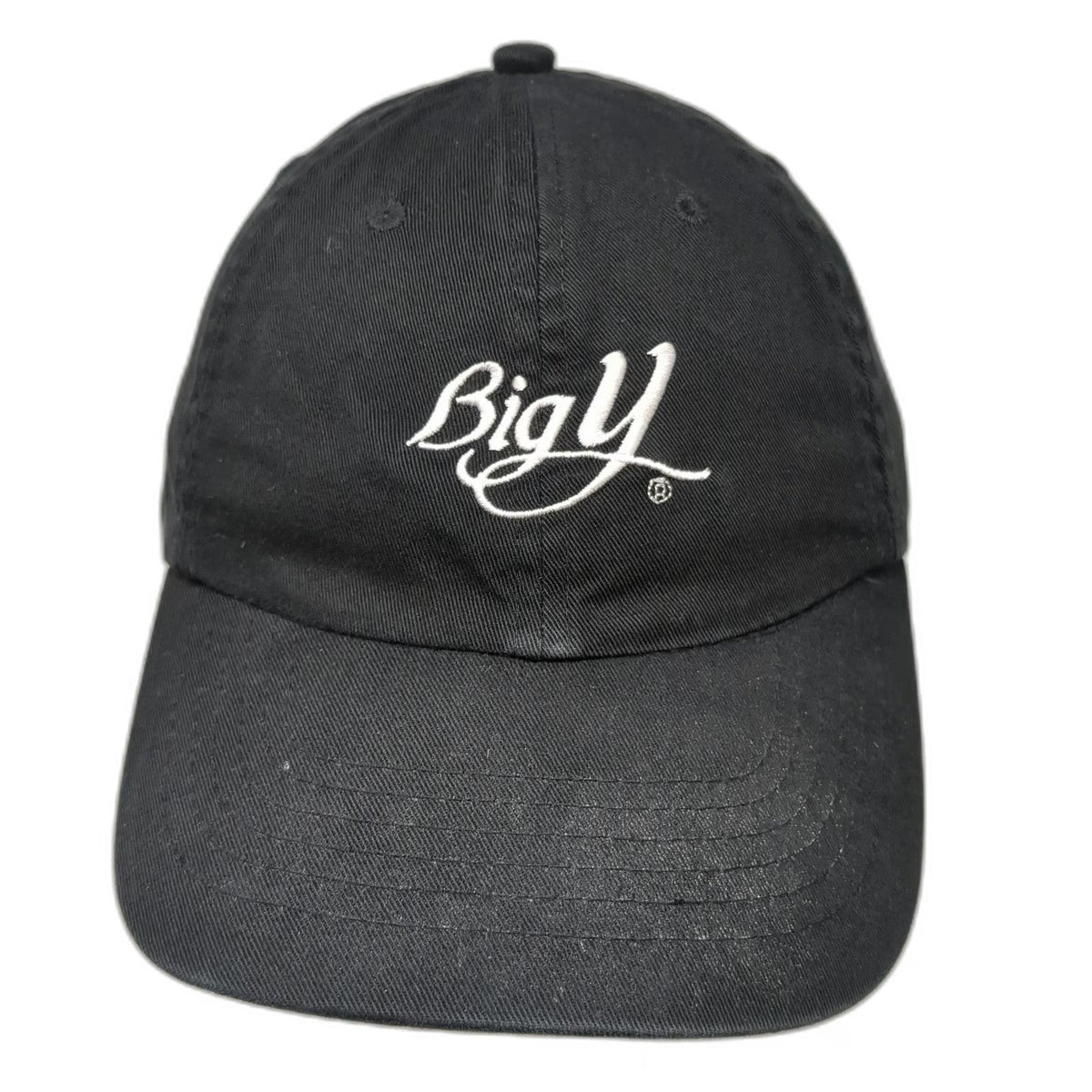 Big Y Supermarket Embroidered Logo Black Baseball Cap One Size Slideback Hat