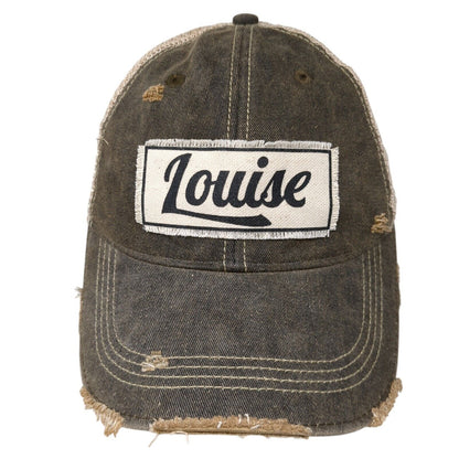 Louise Snapback Trucker Hat Multicolor OS Adjustable Mesh Back Distressed YPO