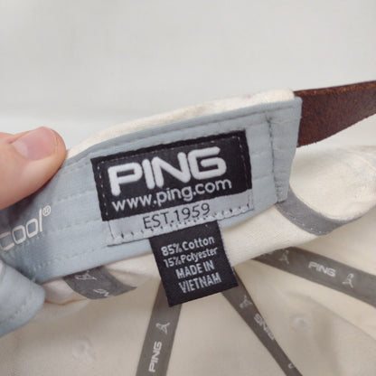 PING Phoenix Arizona USA Slideback Hat Cream One Size Adjustable Vented Holes