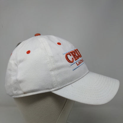 The Game Men's Slideback Hat White OSFM Embroidered Orange Crush Lacrosse Logo