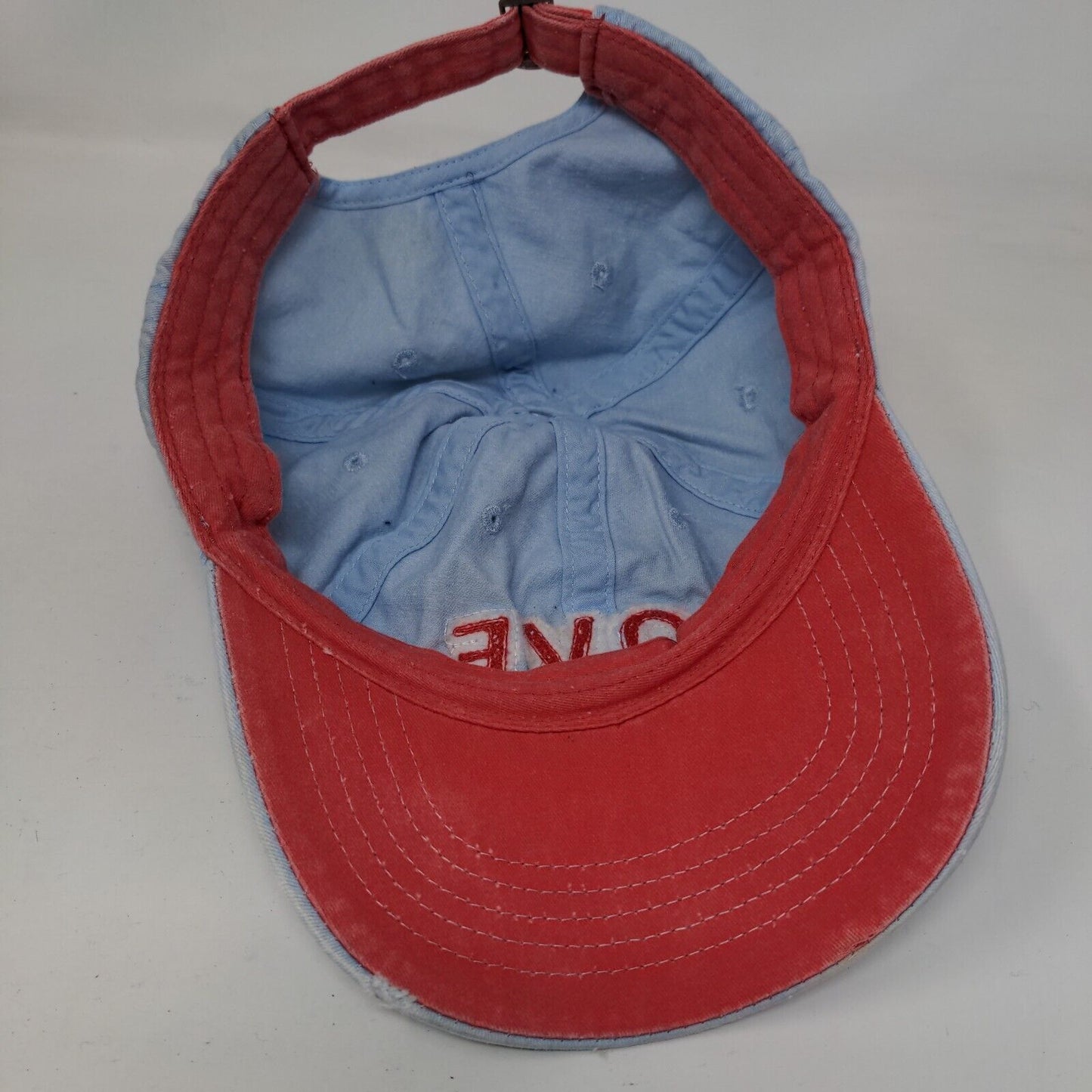 LOVE Slideback Hat Blue OSFM Adjustable Solid 6 Panel Vent Holes