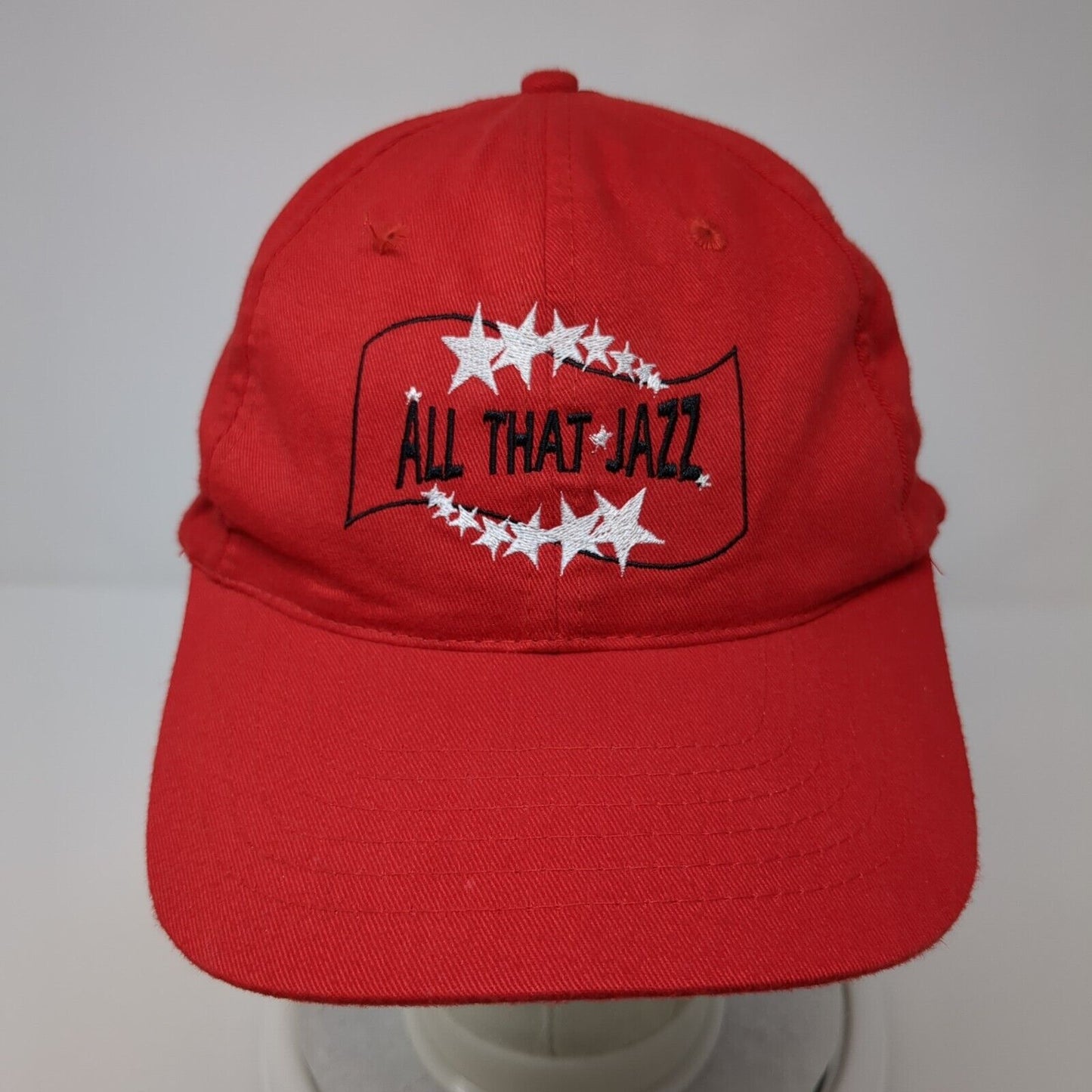 All That Jazz Slideback Hat Red One Size Adjustable Embroidered 6 Panel KC Caps