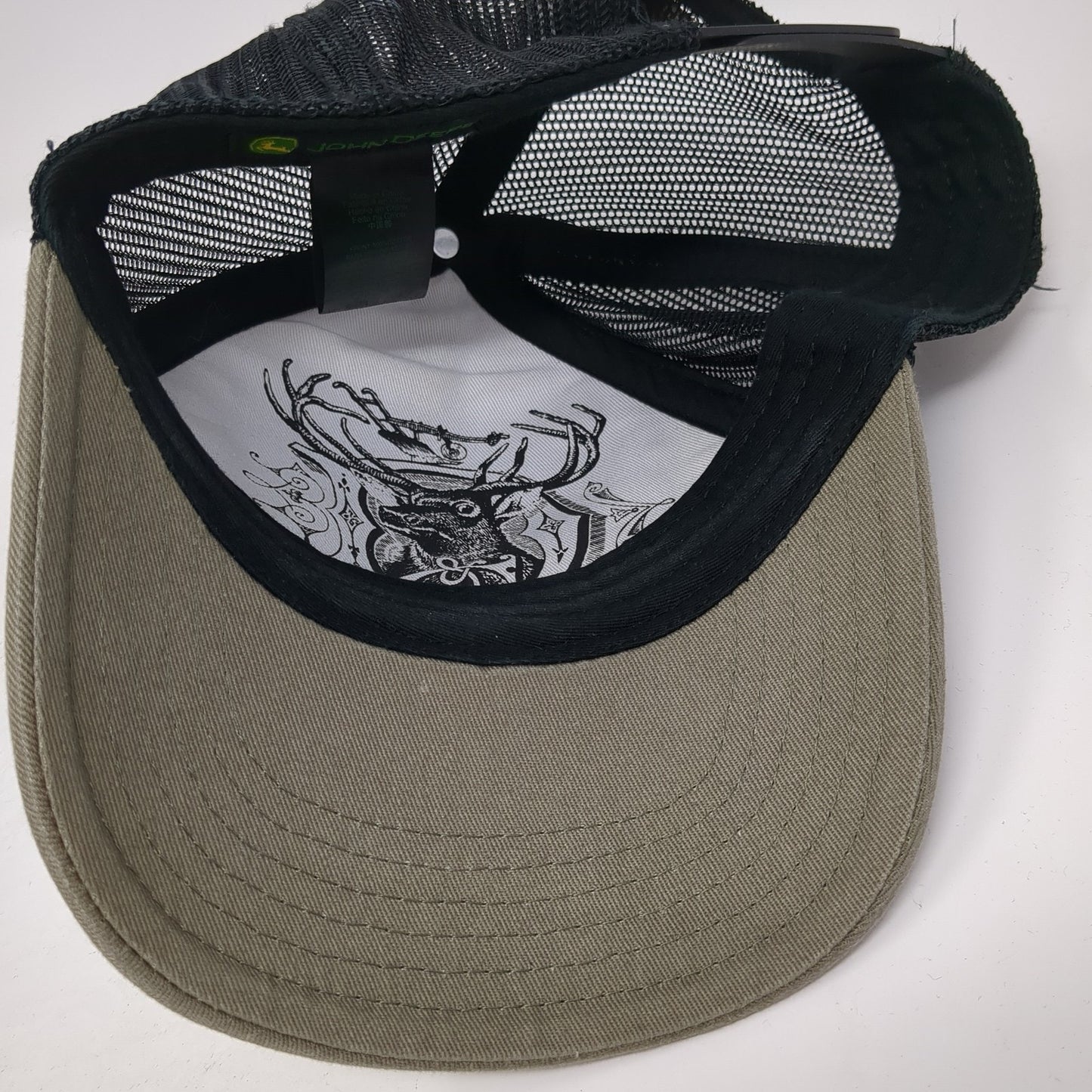 John Deere Equipment Patch Snapback Trucker Hat Brown One Size Mesh Back