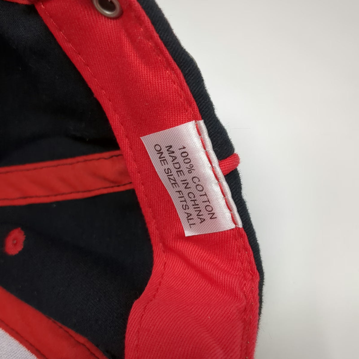Benelli Baseball Cap Black Red One Size Contrast Piping Embroidered Cotton Hat