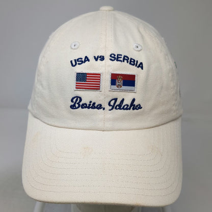American Needle USA Serbia Davis Cup Tennis Boise Idaho White One Size Strap Hat