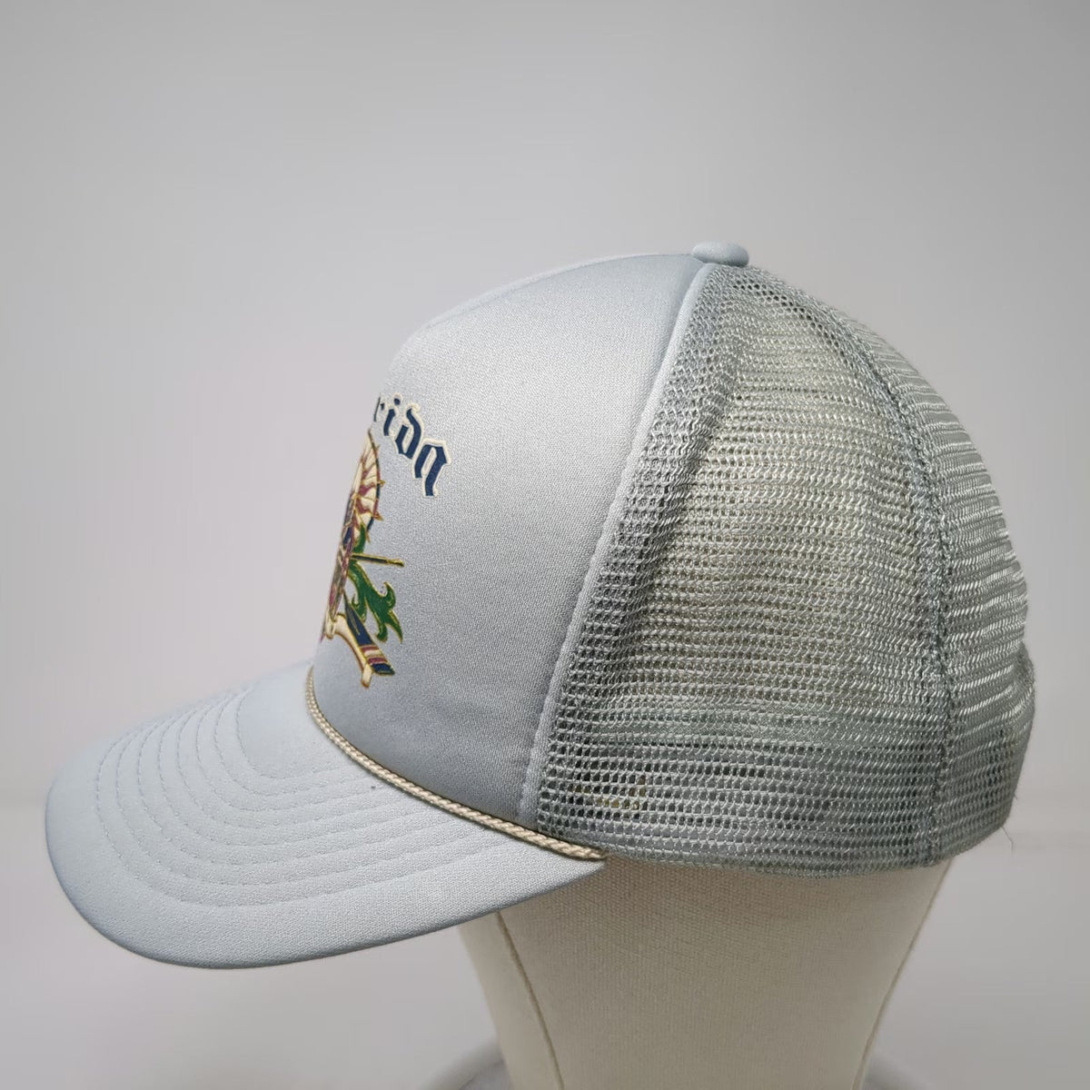 Memories Trucker Hat Gray One Size Florida Anchor Graphic Snapback Mesh Rope
