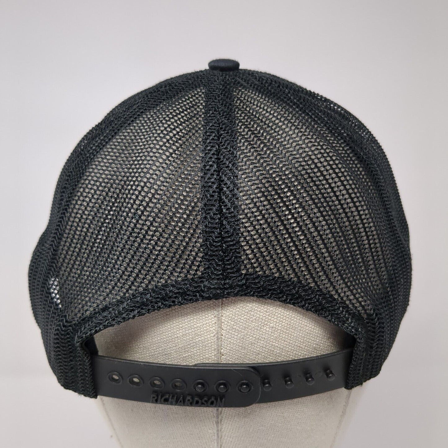 Richardson Snapback Trucker Hat Black OS Adjustable Mesh Back 6 Panel Blank