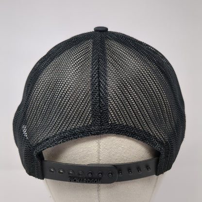 Richardson Snapback Trucker Hat Black OS Adjustable Mesh Back 6 Panel Blank