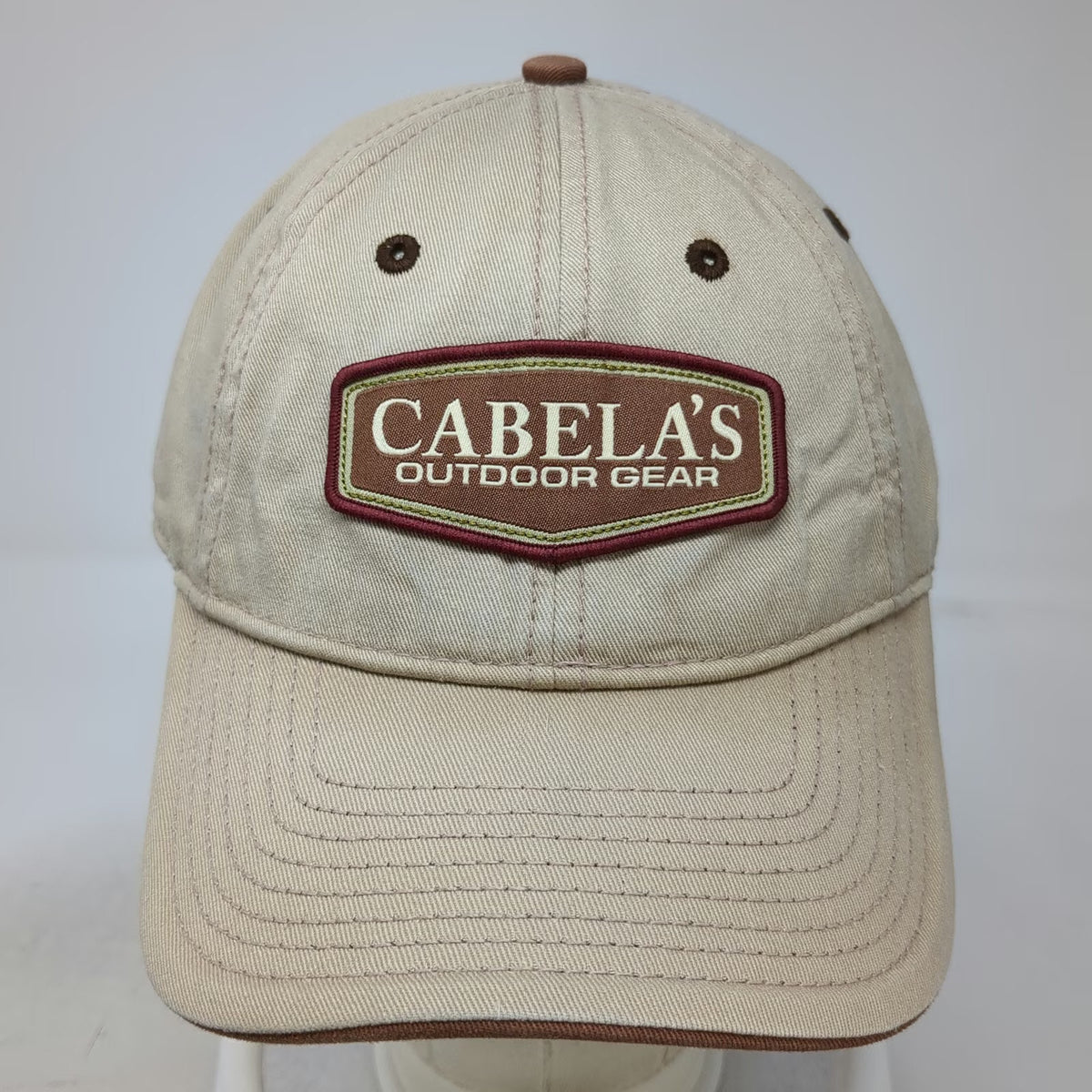 Cabela's Baseball Cap Beige Brown One Size 1961 Outdoor Gear Slideback Logo Hat