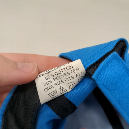 Unbranded Strapback Hat Blue OSFA Adjustable Vented Holes 6 Panel Blank