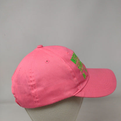 International Submarine Races Strapback Hat Pink Embroidered Logo Adjustable