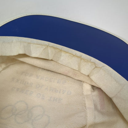 Army Cap White Blue Red One Size 1984 Los Angeles Olympics USA Rings Logo Hat