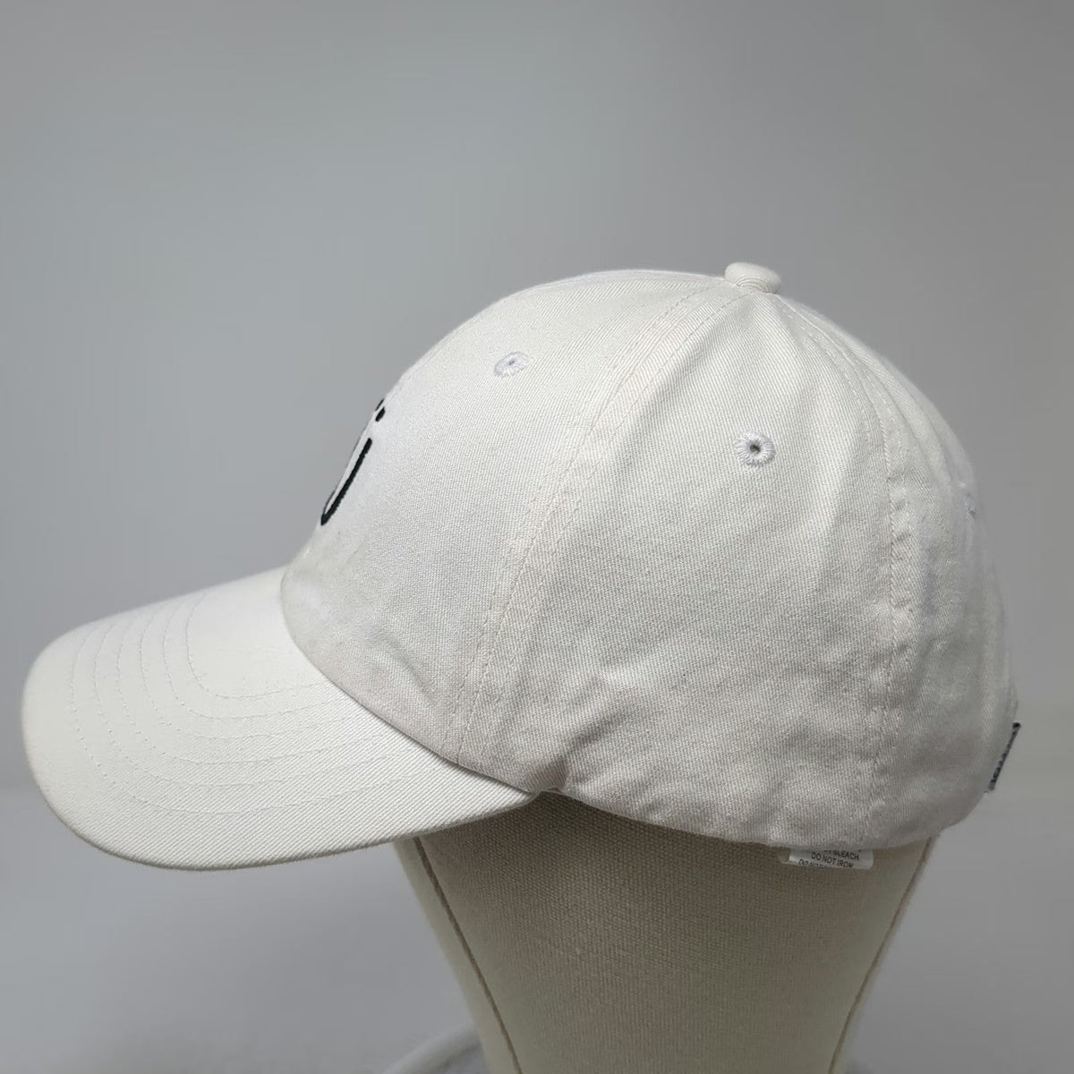 Quake City Caps Baseball Cap White OS Embroidered Logo Snapback Hat Curved Brim
