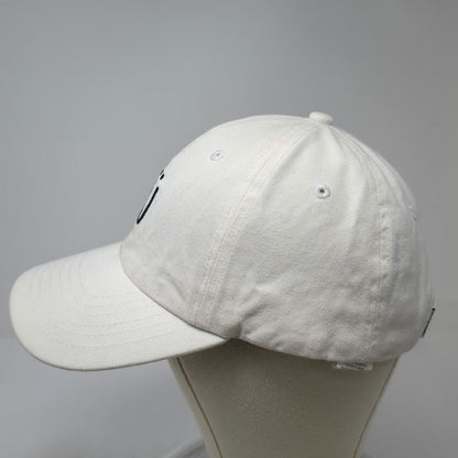 Quake City Caps Baseball Cap White OS Embroidered Logo Snapback Hat Curved Brim