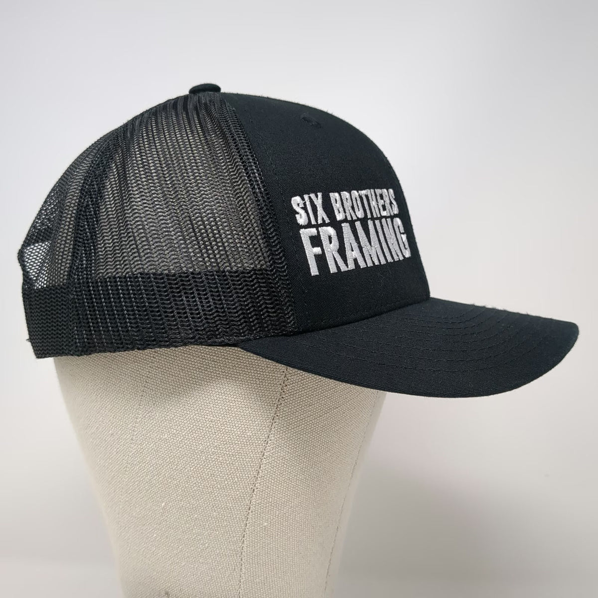 Yupoong Trucker Hat Black One Size Idaho Six Brothers Framing Mesh Snapback