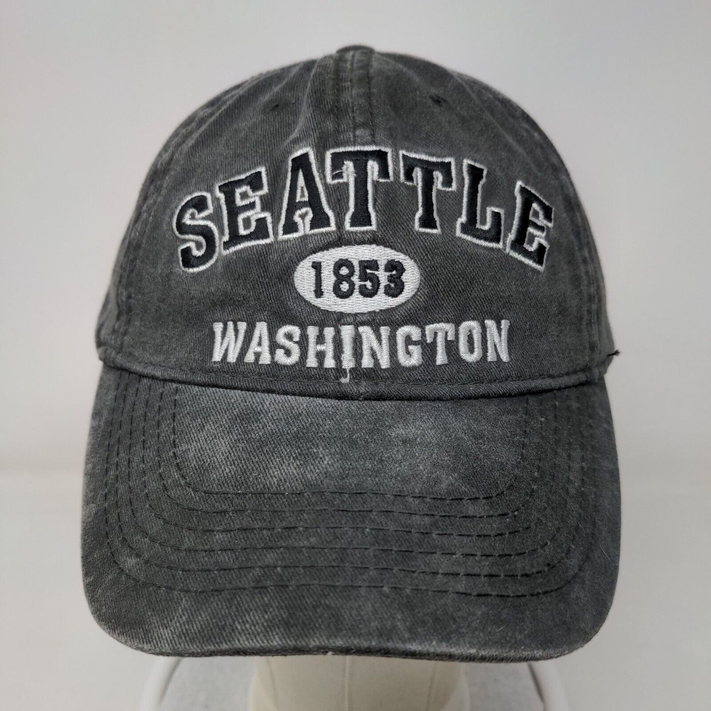 Seattle Washington 1853 Slideback Hat Gray One Size Embroidered