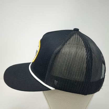 Whiskey Bent Company Trucker Hat Black One Size Braided Rope Patch Mesh Snapback