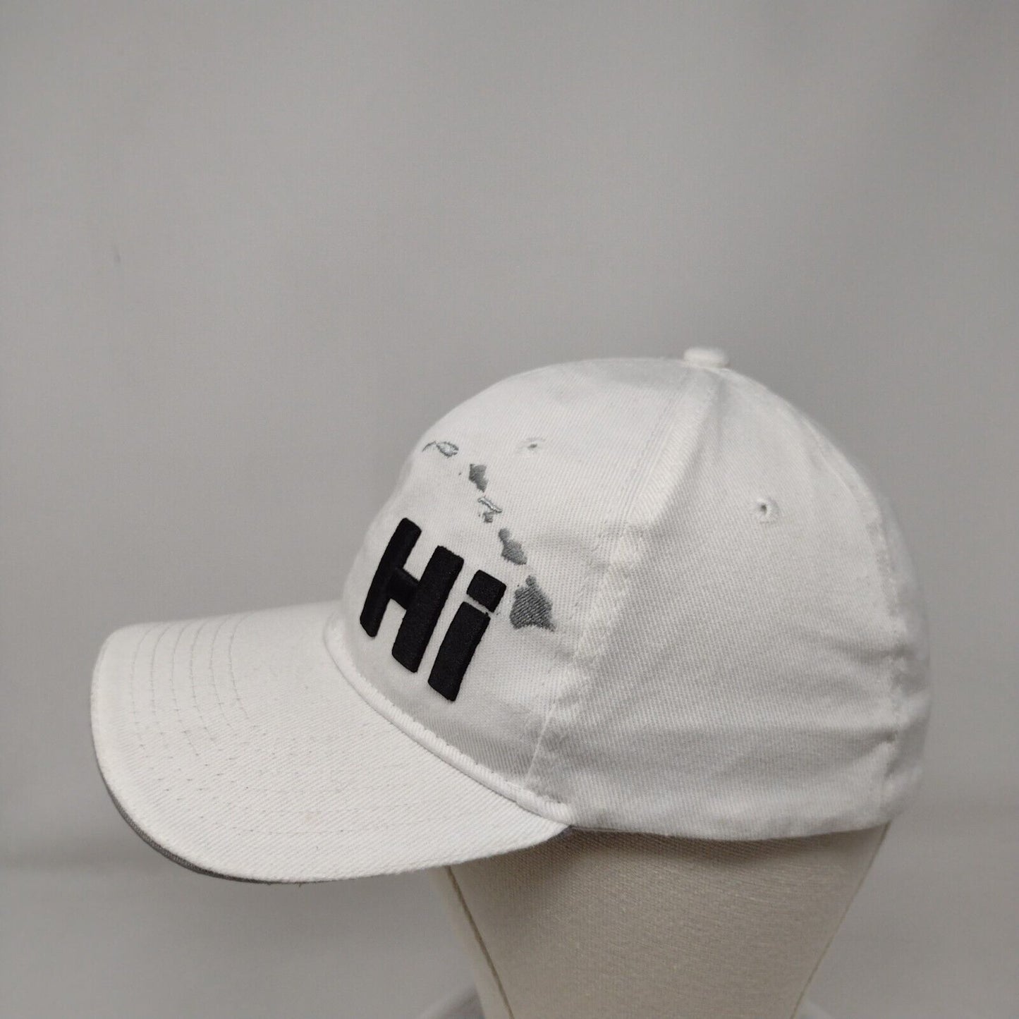 Hi Stretch Fitted Hat White OSFA Embroidered Vented Holes 6 Panel Surfware