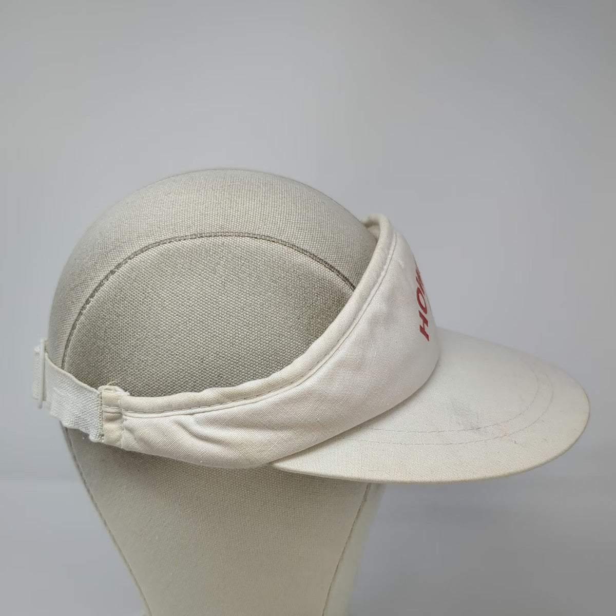 London Cap Visor White Red Green One Size Howmedica NAON 1989 Terry Cloth hat