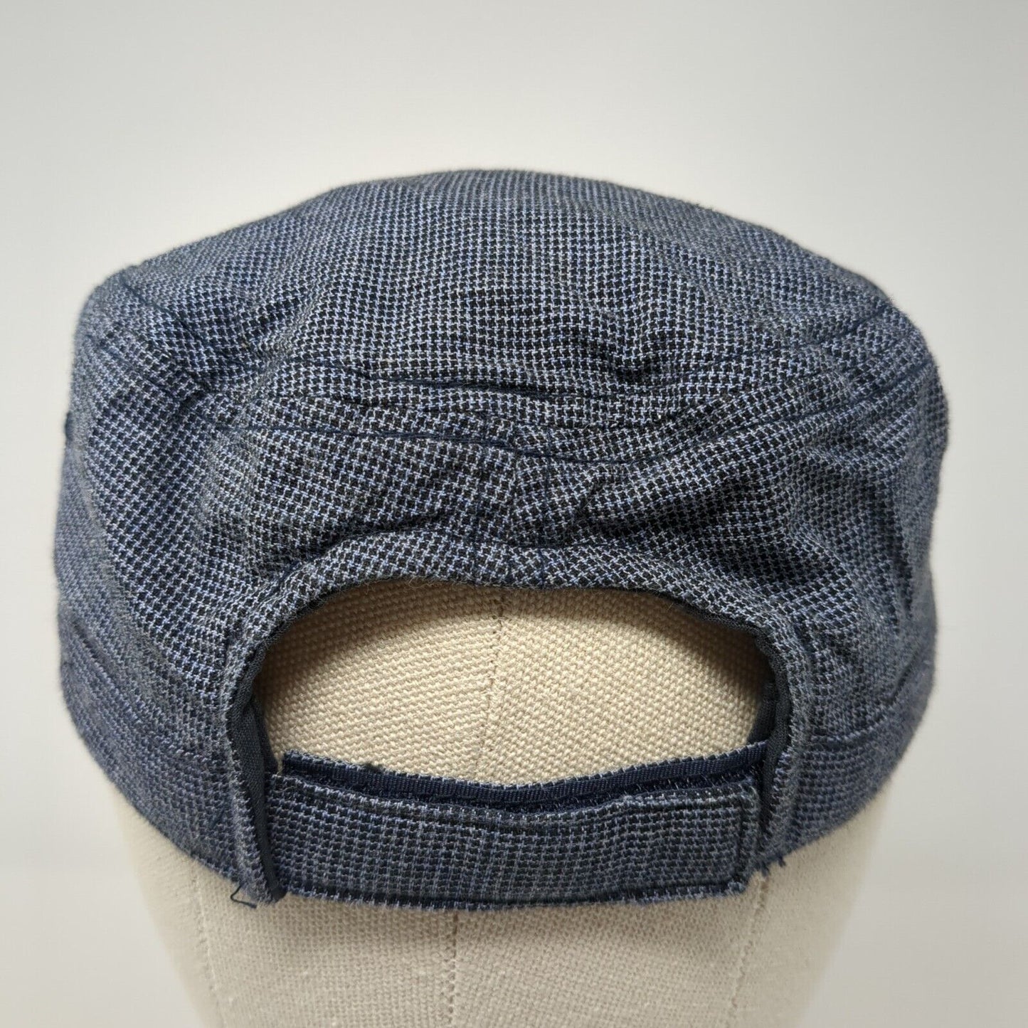 District Strapback Cadet Army Cap Blue One Size Adjustable Embroidered Cotton