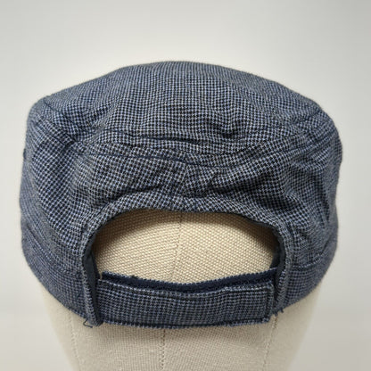 District Strapback Cadet Army Cap Blue One Size Adjustable Embroidered Cotton