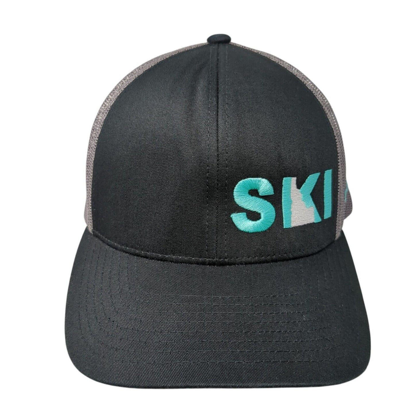 Ski Idaho Brundage Snapback Trucker Hat Black One Size Mesh Back