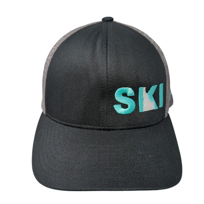 Ski Idaho Brundage Snapback Trucker Hat Black One Size Mesh Back