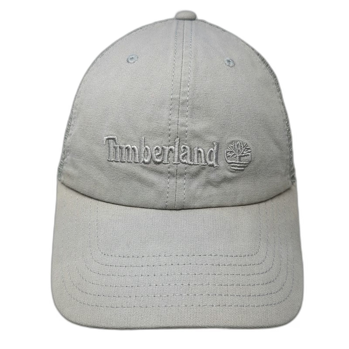 Timberland Trucker Hat Gray One Size Snapback Mesh Logo Embroidered Work Outdoor
