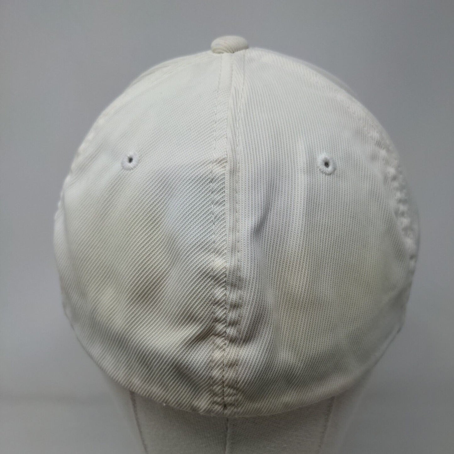 Oakley Fitted Hat Cream S/M Flexfit Embroidered Vented Holes 6 Panel Yupoong