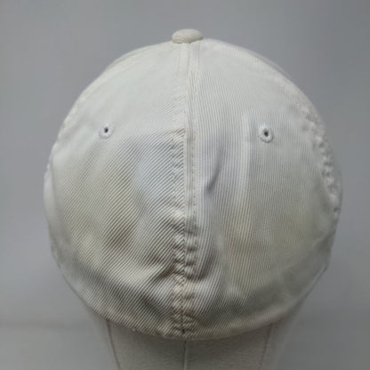 Oakley Fitted Hat Cream S/M Flexfit Embroidered Vented Holes 6 Panel Yupoong