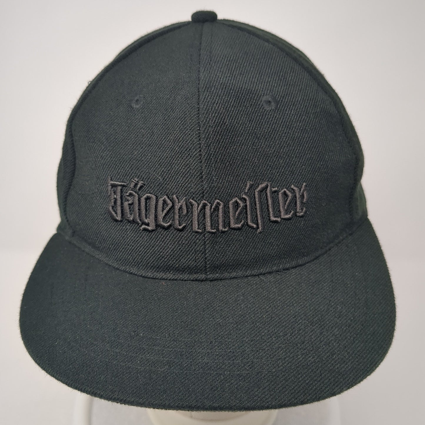 Jägermeister Fitted Hat Black Medium Embroidered Logo Solid 6 Panel