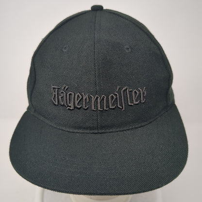Jägermeister Fitted Hat Black Medium Embroidered Logo Solid 6 Panel