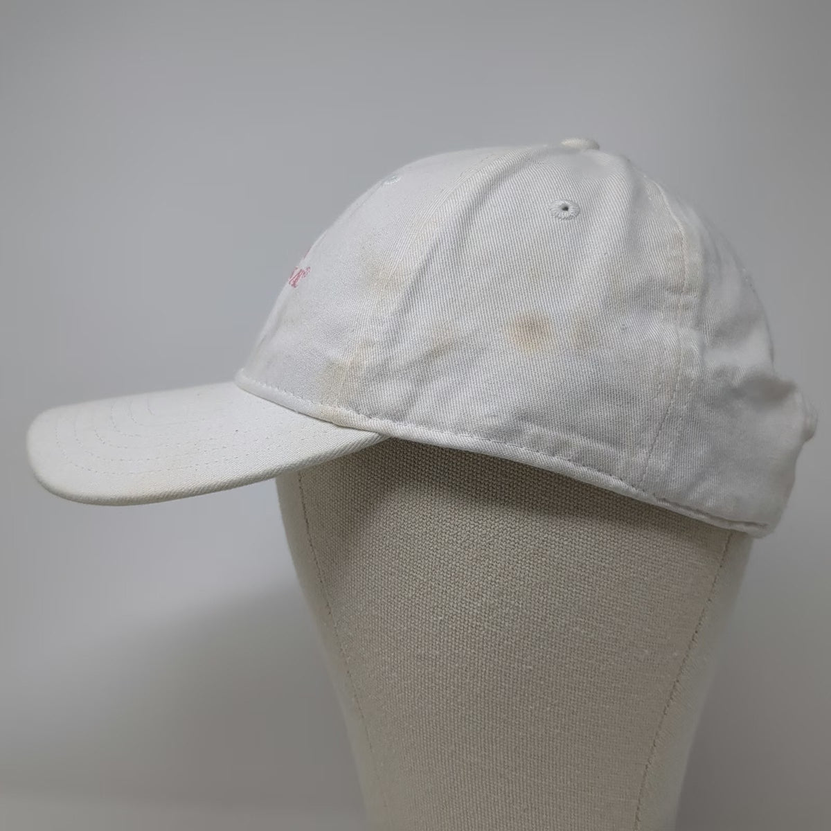 Universal Studios Baseball Cap White One Size Pink Embroidered Logo Slideback