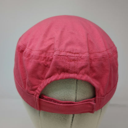 Army Cap Hat Pink One Size Graphic Scrollwork Cadet Design Cotton Bird Print