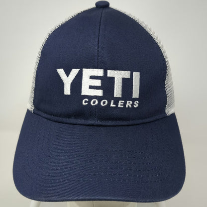 YETI Trucker Hat Blue One Size Snapback Coolers Mesh Green Underbrim Cotton