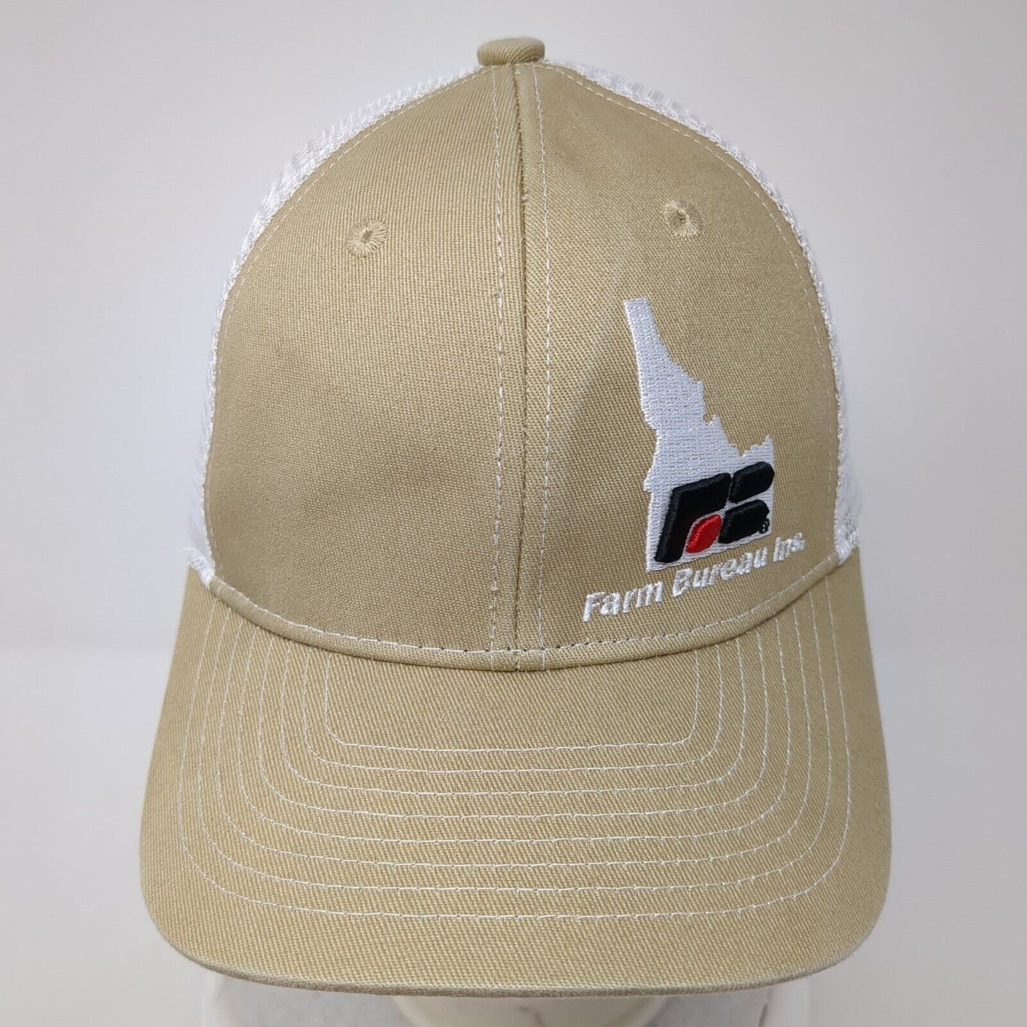 Farm Bureau Ins We Know Idaho We Grew Up Here Trucker Hat Tan OS Buck's Bags