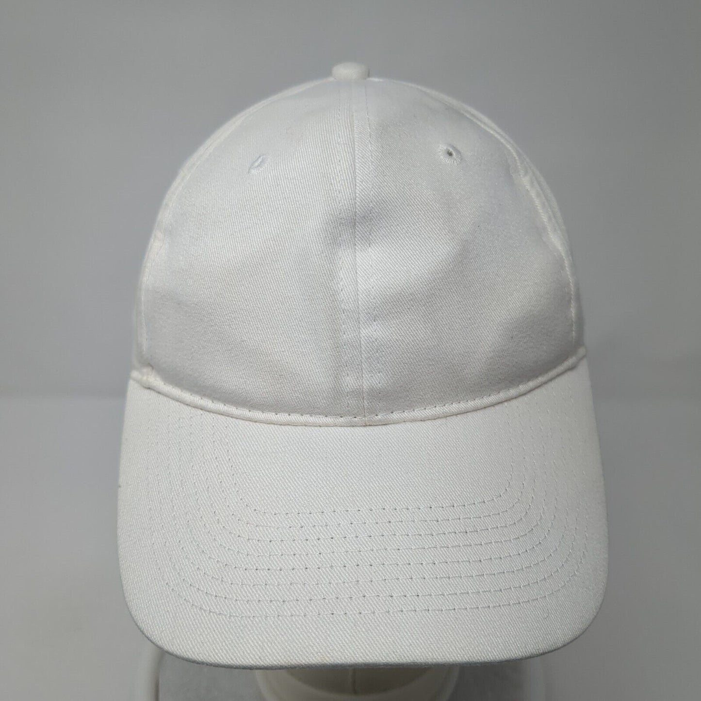 Unbranded Strapback Hat Arctic White One Size Adjustable 6 Panel Blank