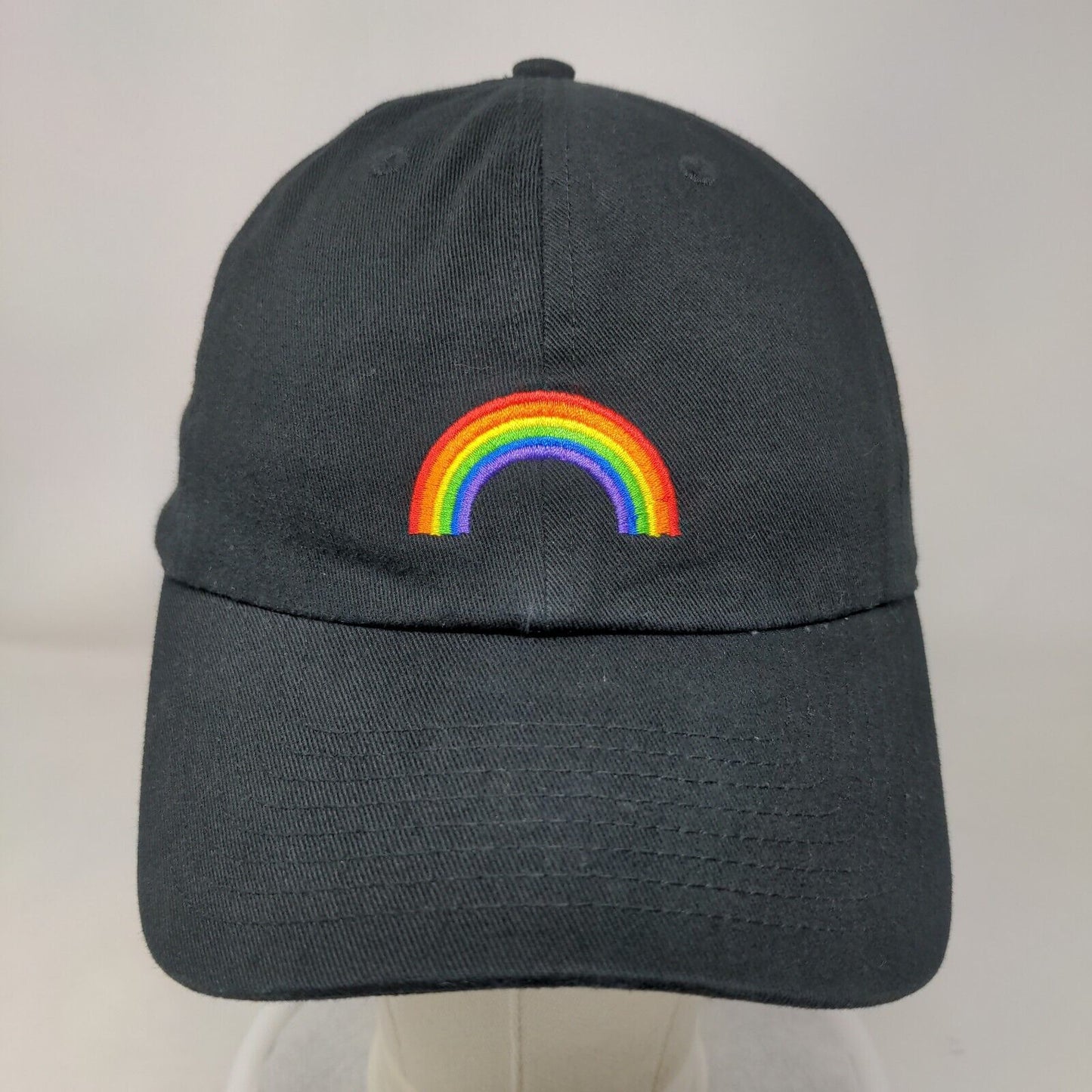 Rainbow Camp Slideback Hat Black OSFA Embroidered 6 Panel '47 Brand