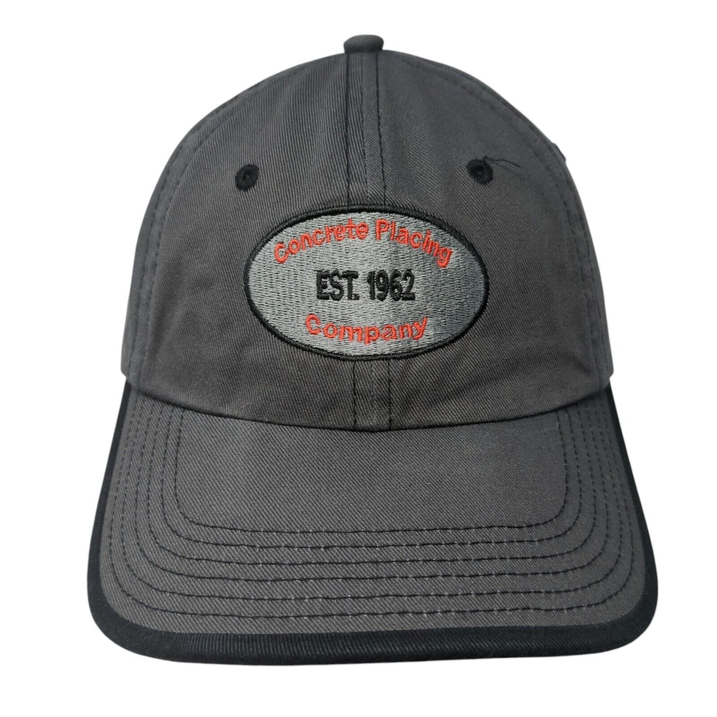 Concrete Placing Company Est. 1962 Strapback Hat Gray One Size Port Authority