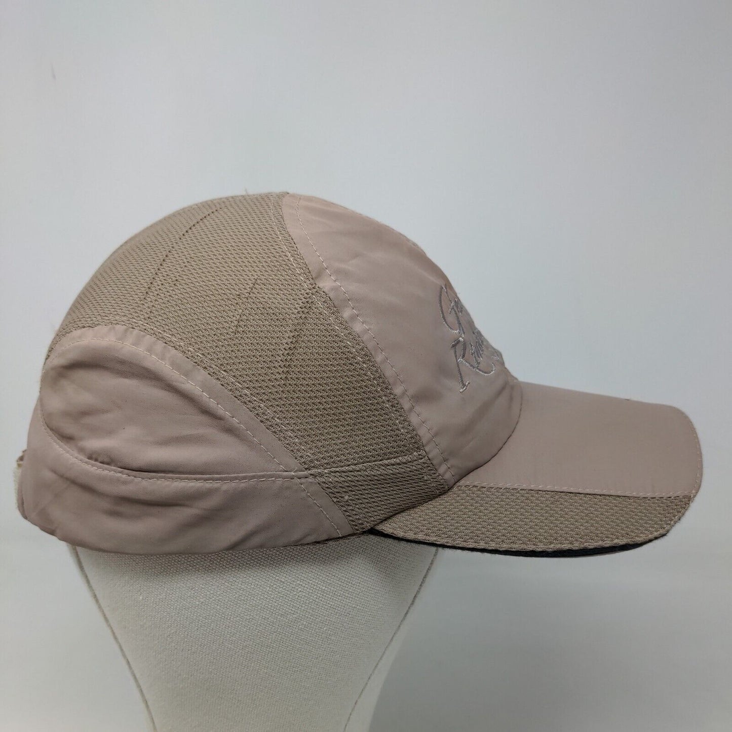 Unbranded Men's Strapback Hat Tan Adjustable Mesh Embroidered Rivera Maya Logo