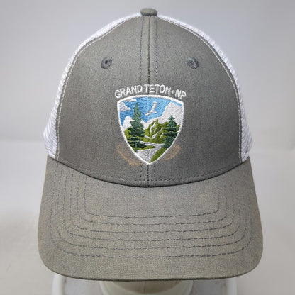 Wild West Trucker Hat Gray One Size Grand Teton National Park Mesh Snapback Cap