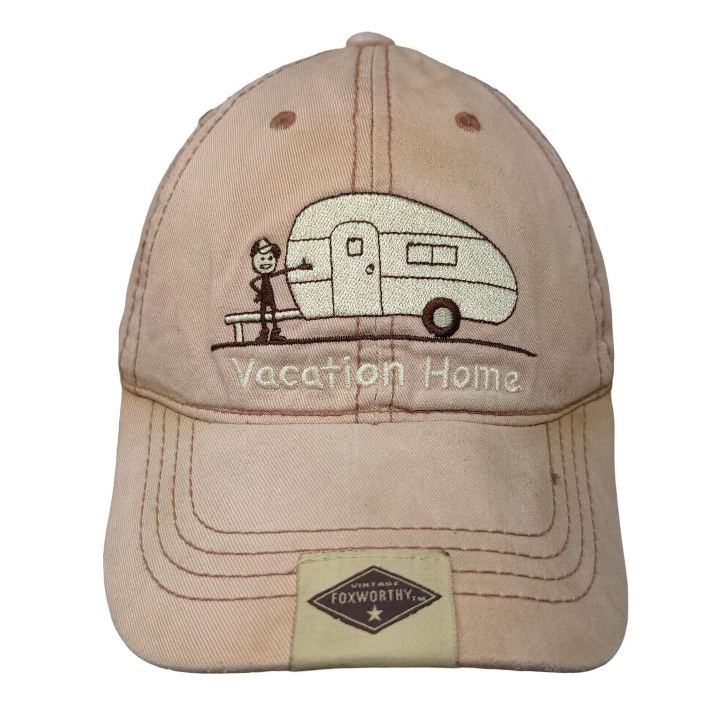 Vacation Home Vintage Foxworthy Slideback Hat Pink OS Adjustable Embroidered