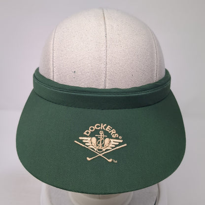 Dockers Clip On Visor Hat Green One Size Embroidered Logo Outdoor