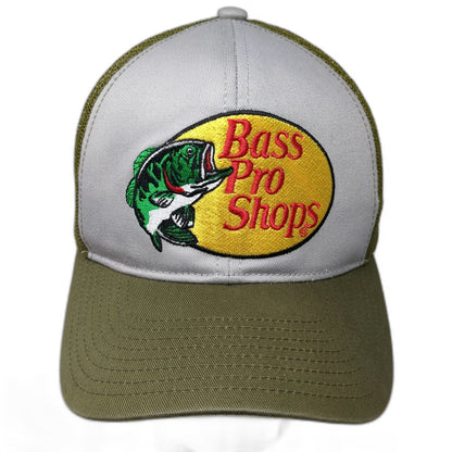 Bass Pro Shops Trucker Hat Green One Size Mesh Back Snapback Fish Patch Logo